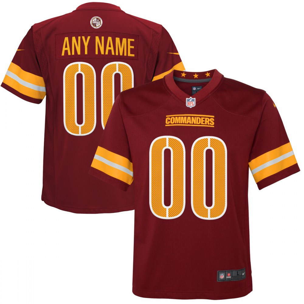 Washington Commanders Nike Youth Game Custom Player Jersey - Burgundy-GridironStore